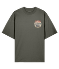 Khaki Oversized t-shirt with a Rhino graphic on the chest