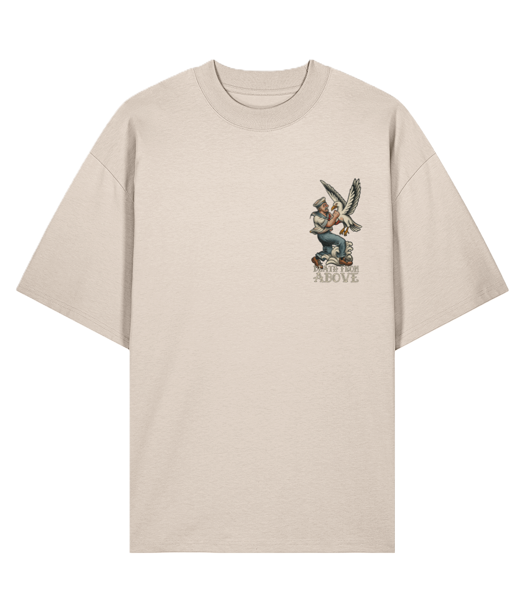 Cream t-shirt with graphic tattoo design