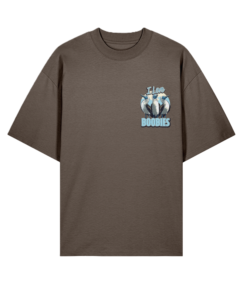 Mocha  oversized graphic t-shirt with graphic bird design and a funny slogan