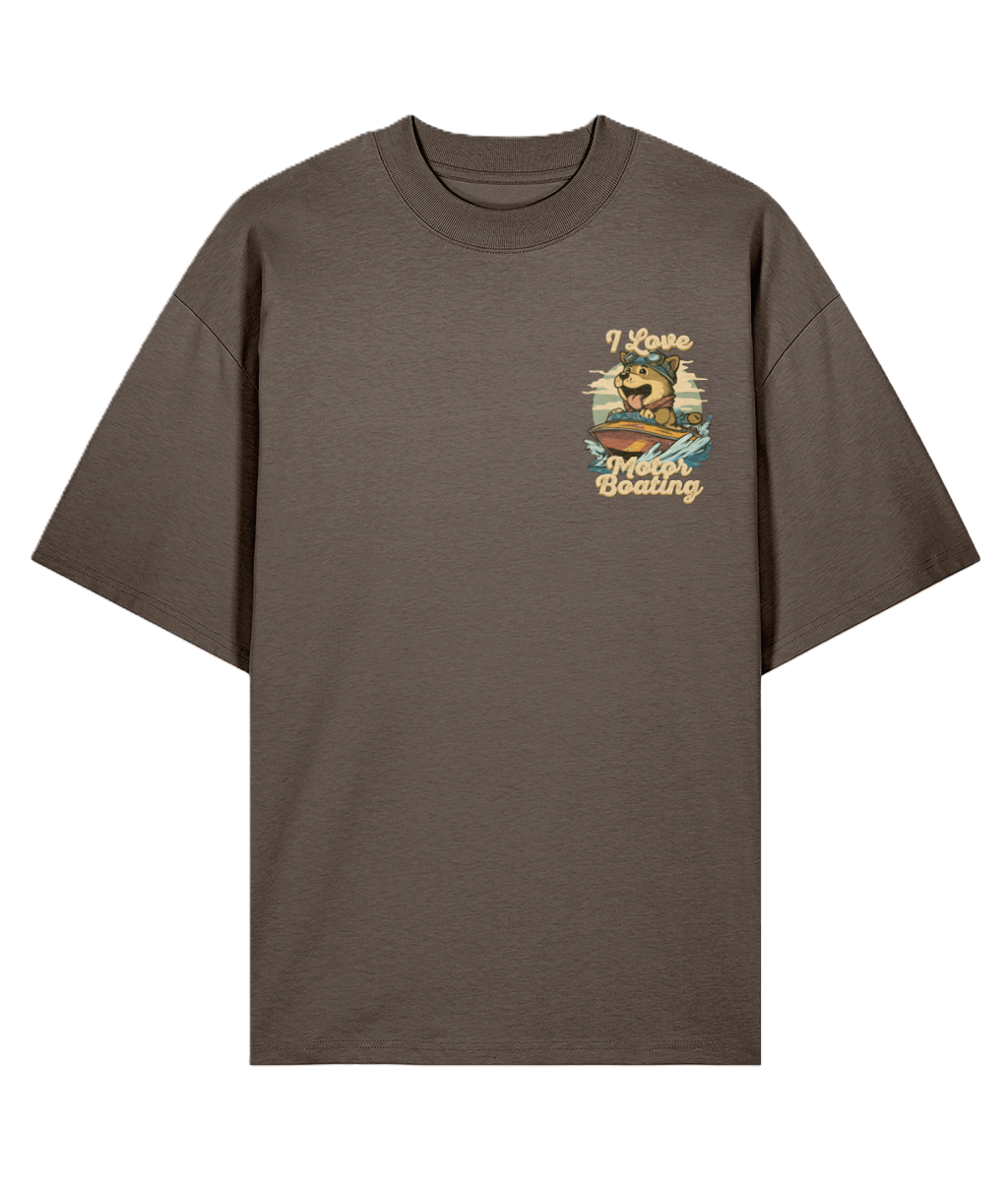 Mocha oversized graphic t-shirt with a graphic design
