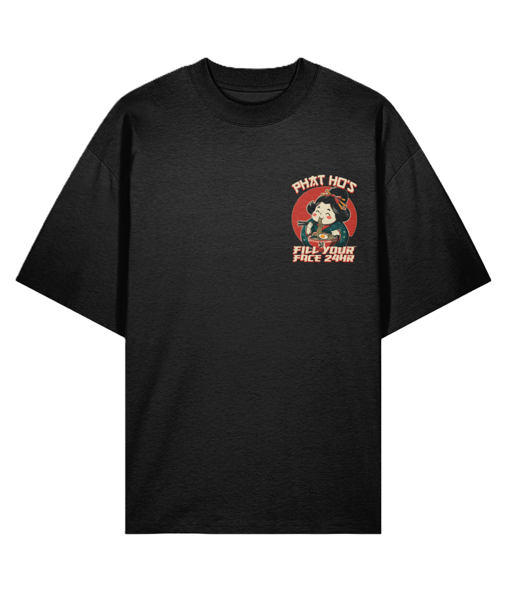 Black oversized graphic t-shirt with a graphic design on the back