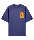 Blue t-shirt with a graphic design featuring a cat and 'PUSSY POWER' text.