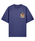 Blue oversized graphic t-shirt with a graphic design