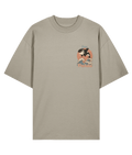 Stone coloured oversized graphic t-shirt with a cute orca graphic design