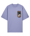 Purple Oversized t-shirt with a Panther and floral Tattoo graphic and 'Stay Wild' slogan