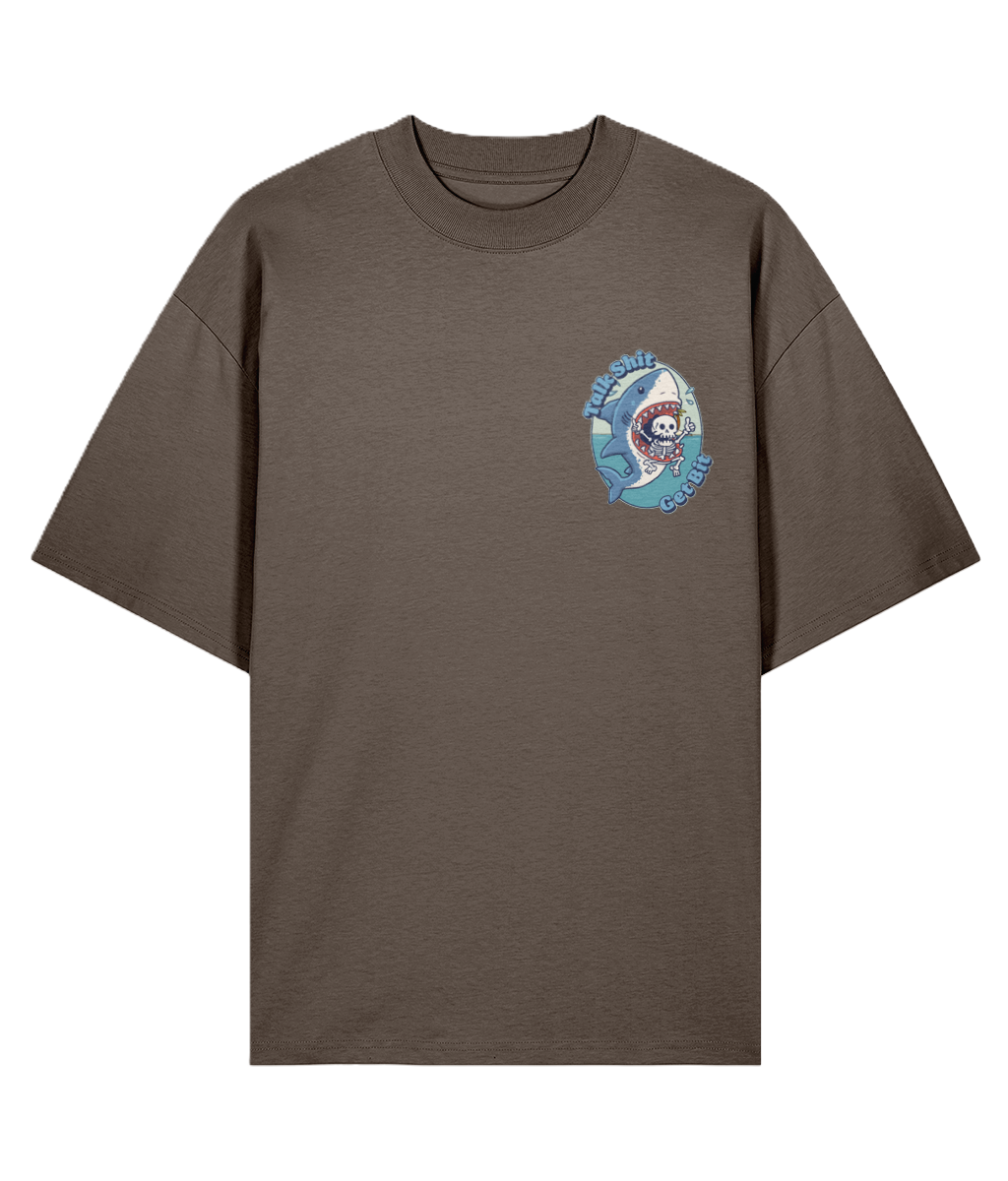 Mocha oversized t-shirt with a colorful graphic
